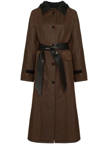 Kassl Waxed Trench Coat - Brown