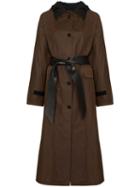Kassl Waxed Trench Coat - Brown