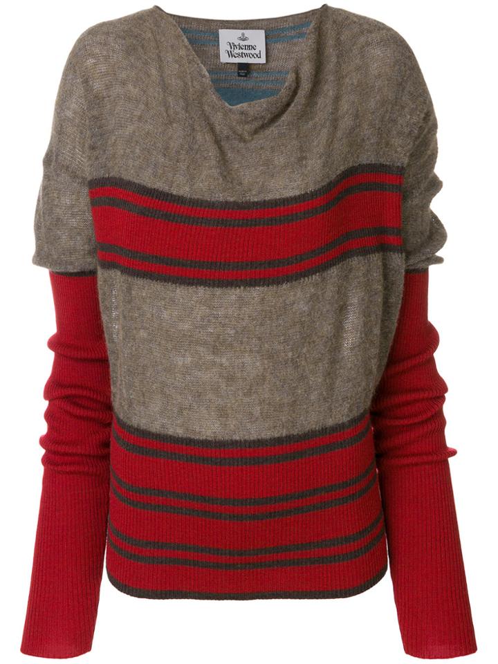 Vivienne Westwood Striped Knit Jumper - Brown