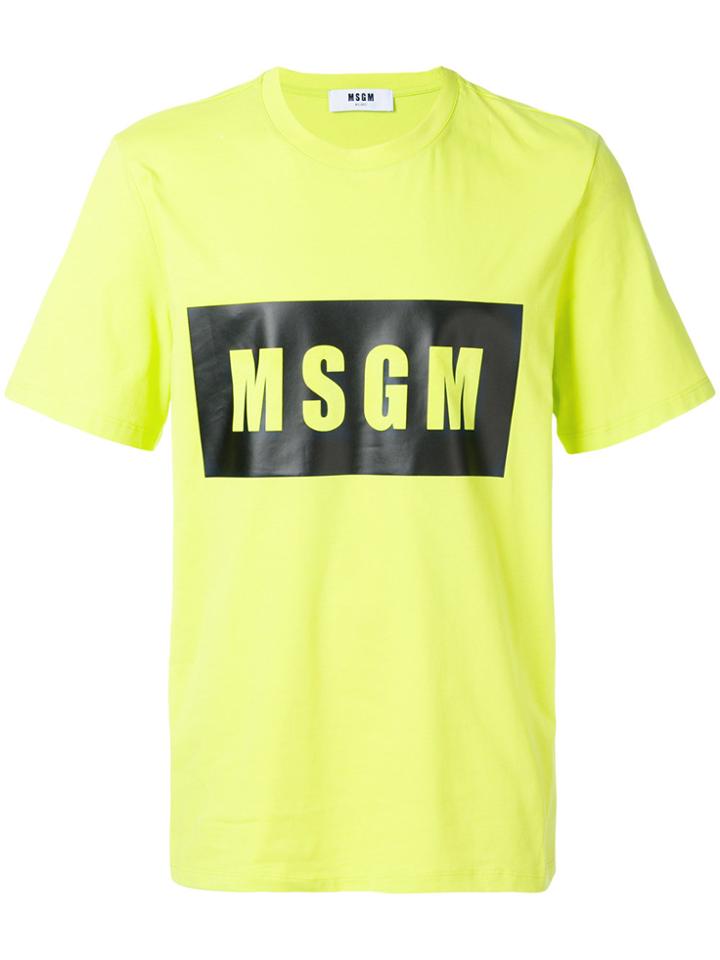 Msgm Logo Patch T-shirt - Yellow & Orange