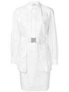 Fendi Belted Shirt Dress - White