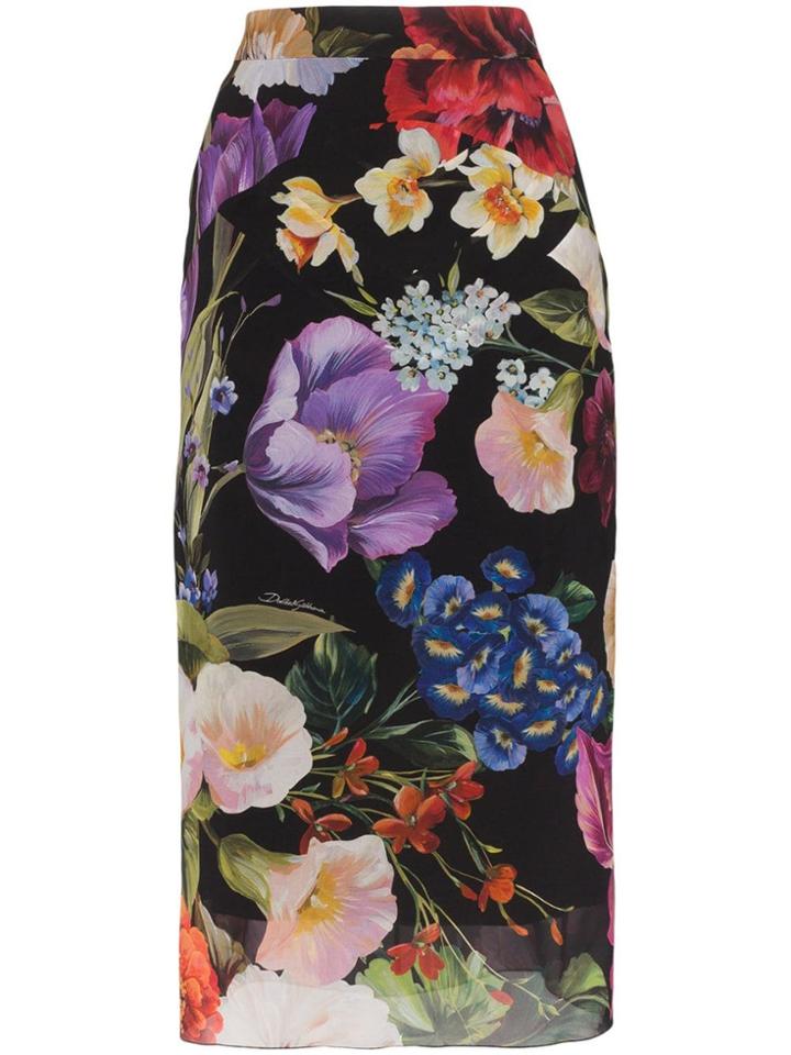 Dolce & Gabbana Floral Print Pencil Skirt - Hnbb1 Multicoloured