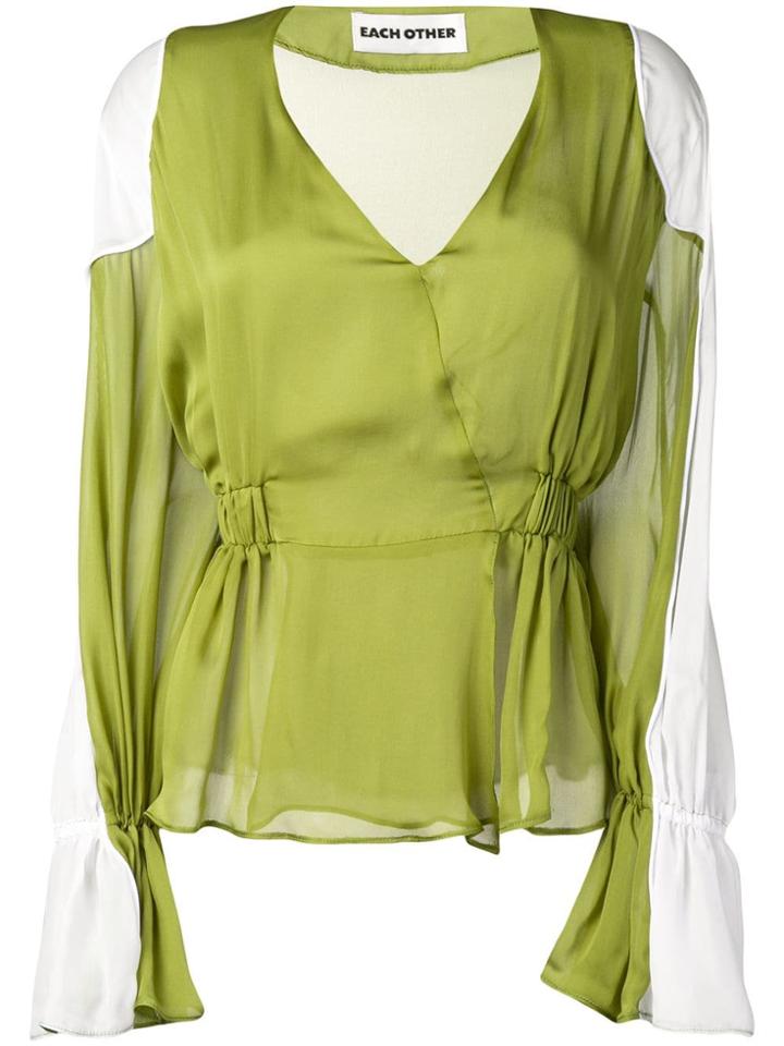Each X Other Shoulder Pads Blouse - Green