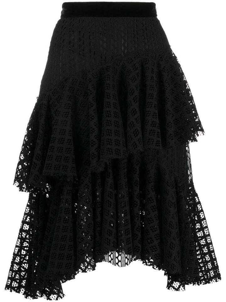 Philosophy Di Lorenzo Serafini Tiered Lace Midi Skirt - Black