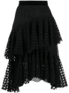 Philosophy Di Lorenzo Serafini Tiered Lace Midi Skirt - Black