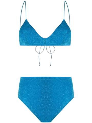 Oseree Oséree X Gente Roma High-waisted Bikini - Blue