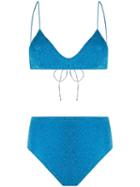 Oseree Oséree X Gente Roma High-waisted Bikini - Blue