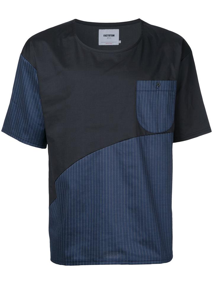 Factotum Contrast T-shirt, Men's, Size: 46, Blue, Polyester