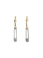 Burberry Kilt Pin Gold And Palladium-plated Hoop Earrings - Metallic