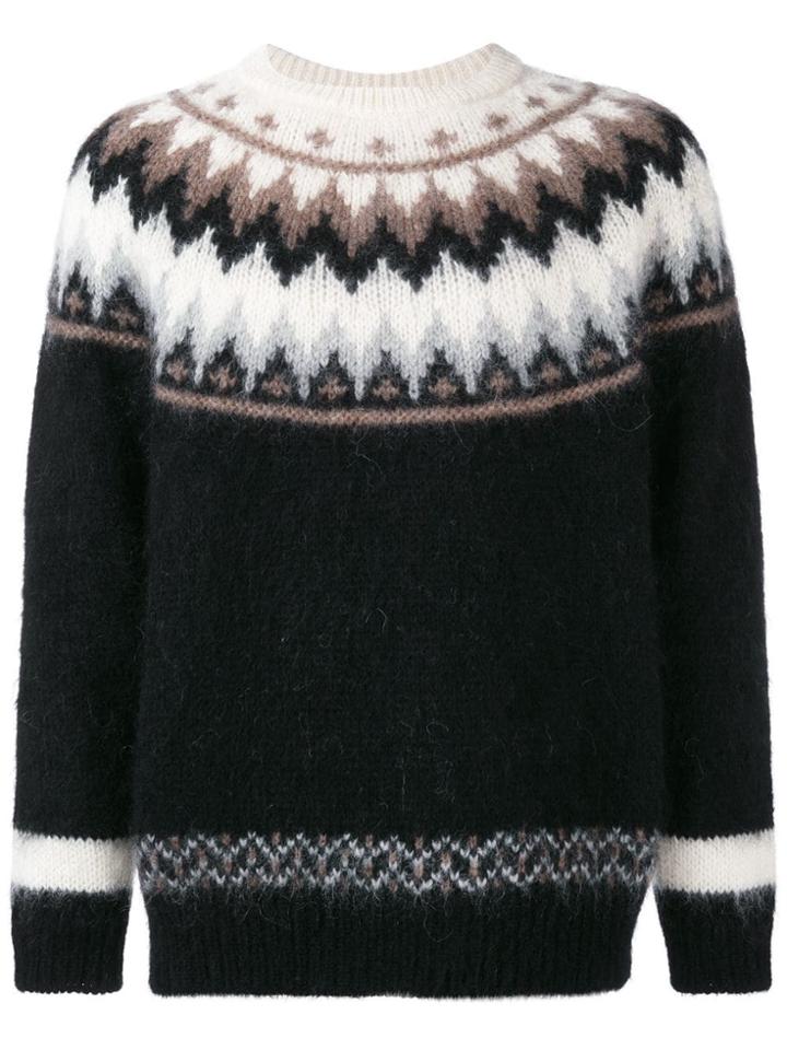 Batoner Nordic Pattern Jumper - Black