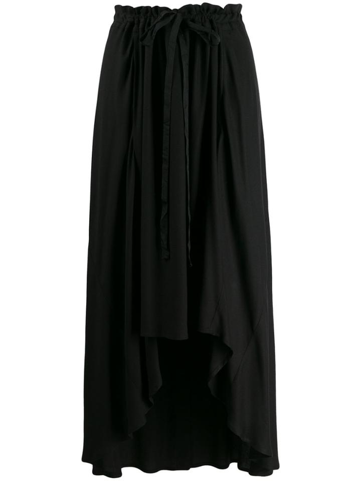 Ann Demeulemeester Asymmetric Hem Crepe Skirt - 099 Black