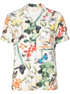 Nicole Miller Butterfly Print Shirt - White