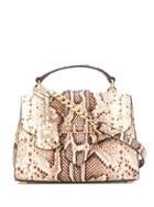 Michael Michael Kors Bleecker Snakeskin Print Satchel Bag - Neutrals
