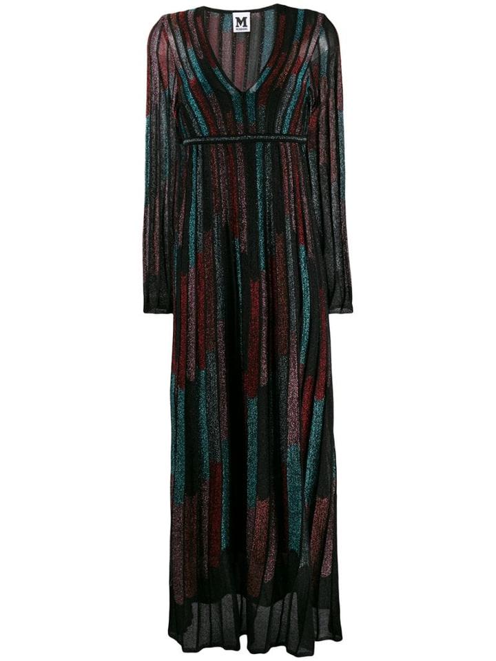 M Missoni Striped Flared Dress - Black