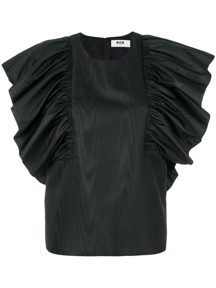 Msgm Ruffle Trim Blouse - Black