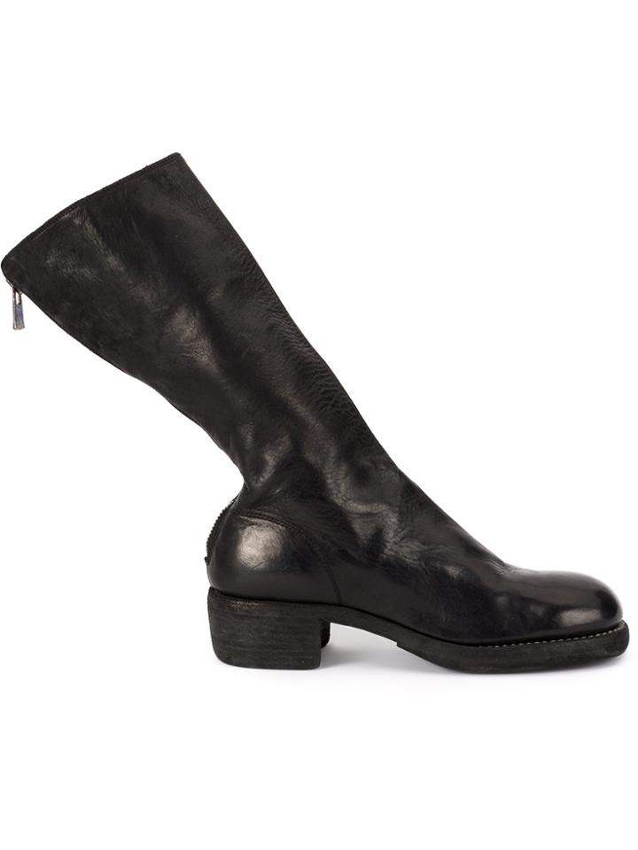 Guidi Back Zip-up Boots - Black