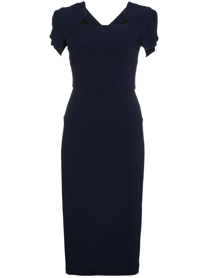 Roland Mouret Royston Cap Sleeve Bodycon Dress - Blue