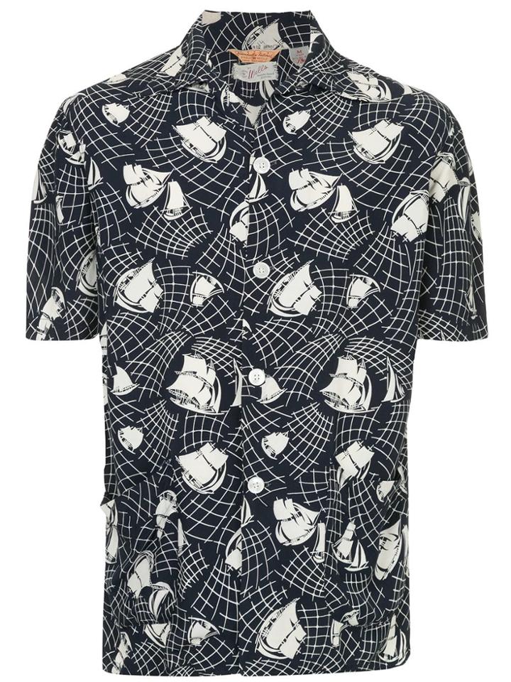 Fake Alpha Vintage 1950's Hawaiian Shirt - Blue