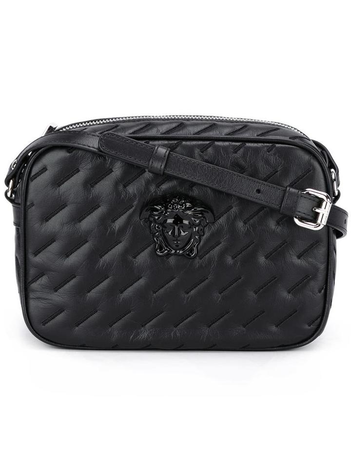Versace Palazzo Medusa Shoulder Bag, Women's, Black, Leather