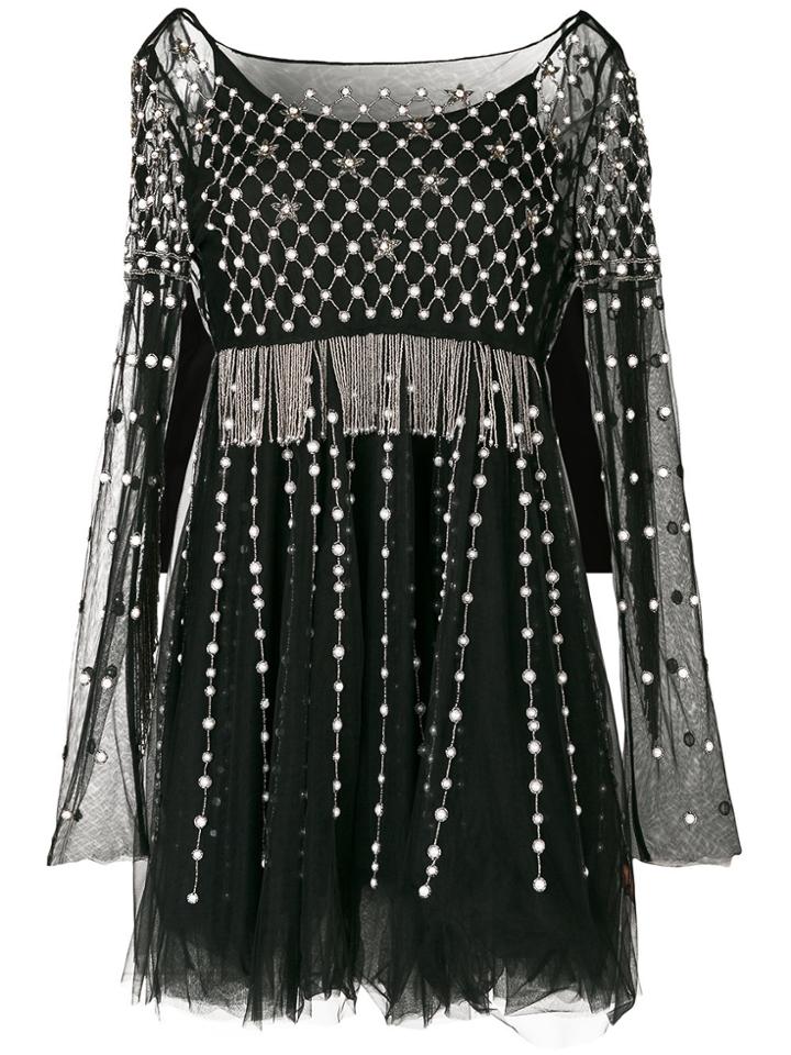 Wandering Embellished Dress - Black