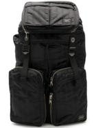 Neighborhood Slogan Print Backpack - Black