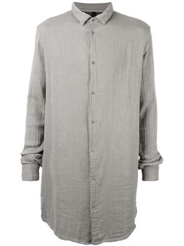 Poème Bohémien Pleated Long Shirt, Men's, Size: 54, Grey, Cotton/polyamide/viscose