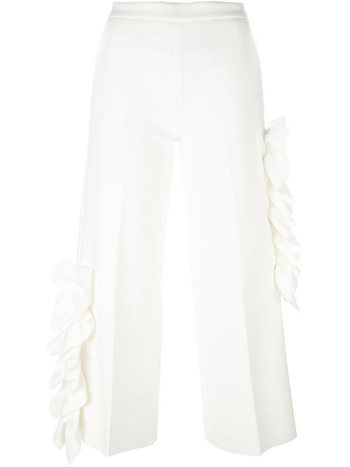 Msgm Ruffle Detail Cropped Trousers
