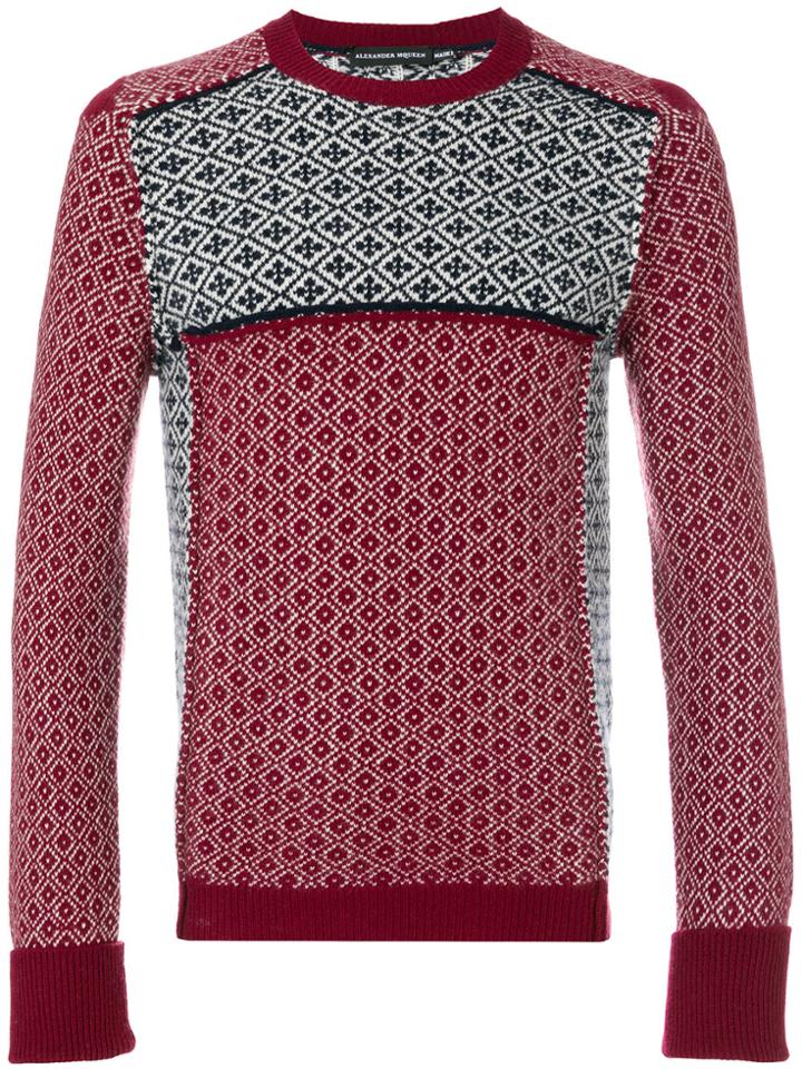 Alexander Mcqueen Fair Isle Jumper - Red