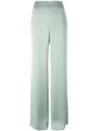 Armani Collezioni Wide Leg Trousers, Women's, Size: 42, Green, Polyester