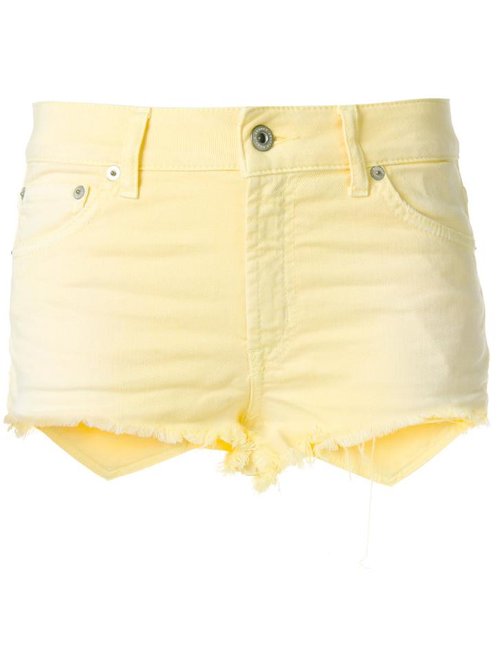 Dondup Denim Fitted Shorts - Yellow & Orange