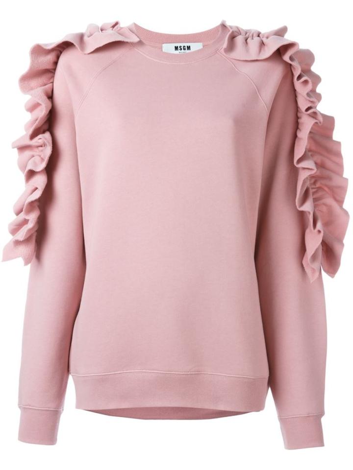 Msgm Ruffle Sleeve Sweatshirt