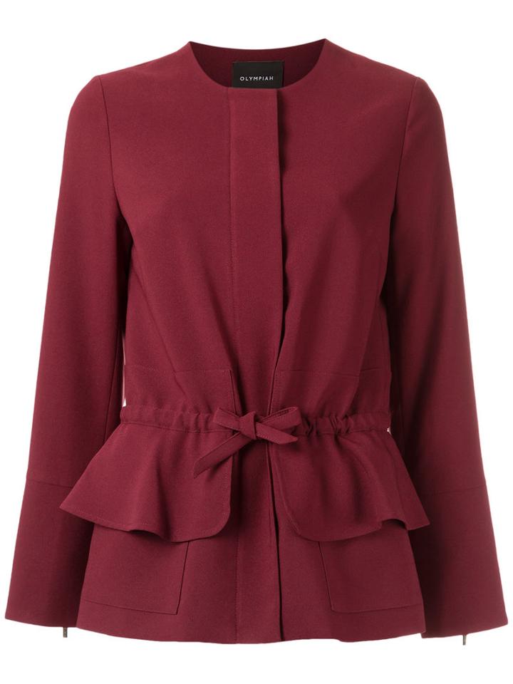 Olympiah - Tie Waist Jacket - Women - Polyester/spandex/elastane - 42, Red, Polyester/spandex/elastane