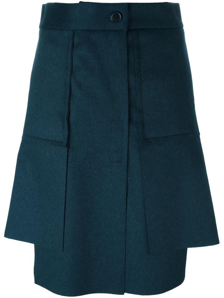 Vivienne Westwood Red Label Asymmetric Pleated Short Skirt - Blue