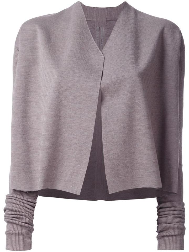 Rick Owens V-neck Cardigan, Women's, Size: Xxl, Grey, Virgin Wool