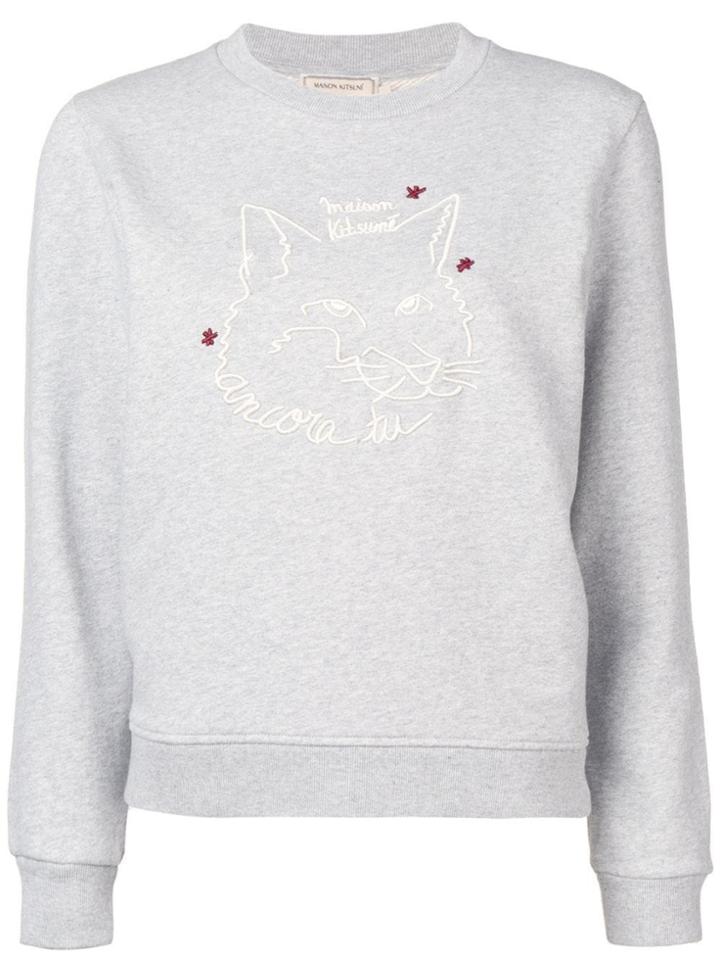 Maison Kitsuné Embroidered Fox Sweatshirt - Grey