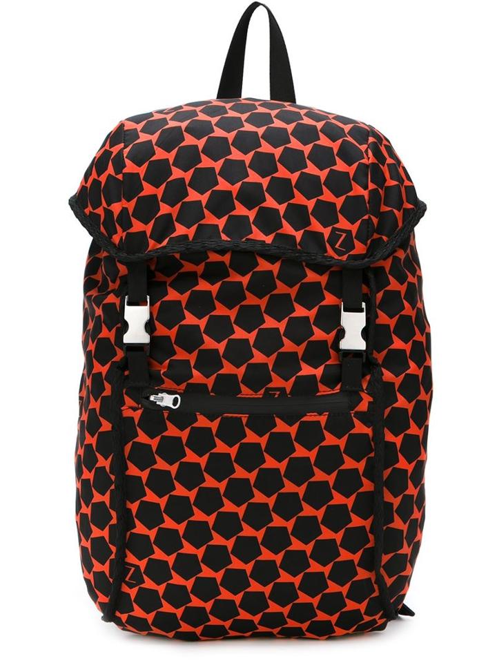 Z Zegna Pentagon Print Backpack