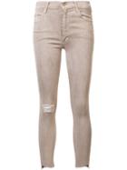 Mother Ripped Skinny Jeans, Women's, Size: 26, Brown, Cotton/polyester/spandex/elastane