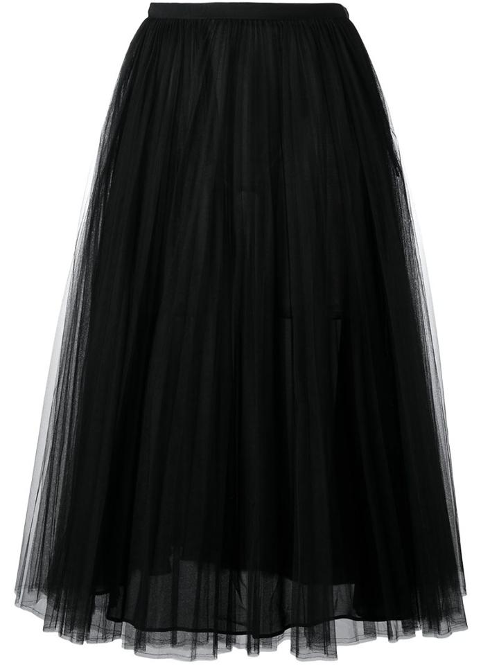 Valentino Tulle A-line Skirt, Women's, Size: 40, Black, Silk/polyamide/spandex/elastane
