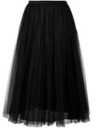 Valentino Tulle A-line Skirt, Women's, Size: 40, Black, Silk/polyamide/spandex/elastane