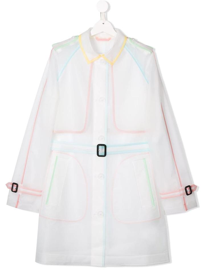 Burberry Kids Showerproof Trench Coat - White