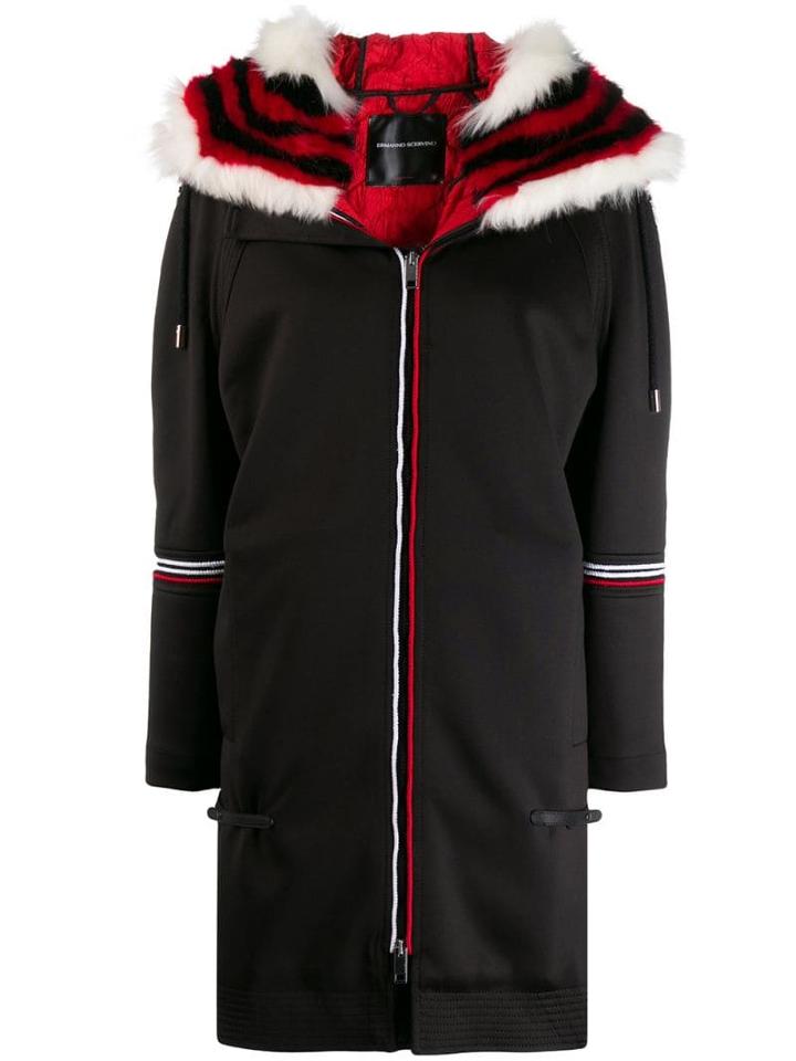 Ermanno Scervino Faux-fur Trimmed Coat - Black