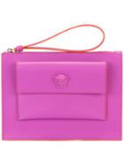 Versace Small Flap Pouch, Women's, Pink/purple, Calf Leather