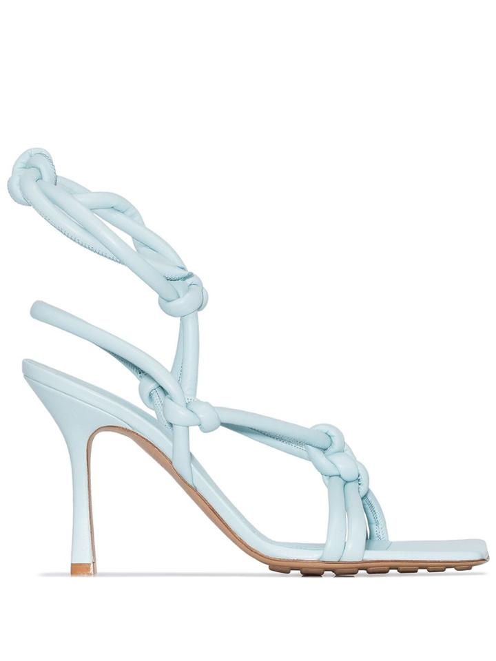 Bottega Veneta 90mm Knotted Leather Sandals - Blue