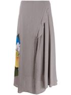 Acne Studios Floral Panel Long Skirt - Grey