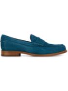 Tod S Classic Penny Loafers, Men's, Size: 7, Blue, Leather/suede