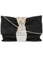 Jimmy Choo Chandra Clutch, Women's, Black, Leather/metal
