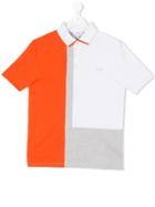 Boss Kids Teen Color Block Polo Shirt - White