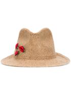 Ermanno Scervino Patch Detail Woven Hat, Men's, Size: Large, Brown, Jute