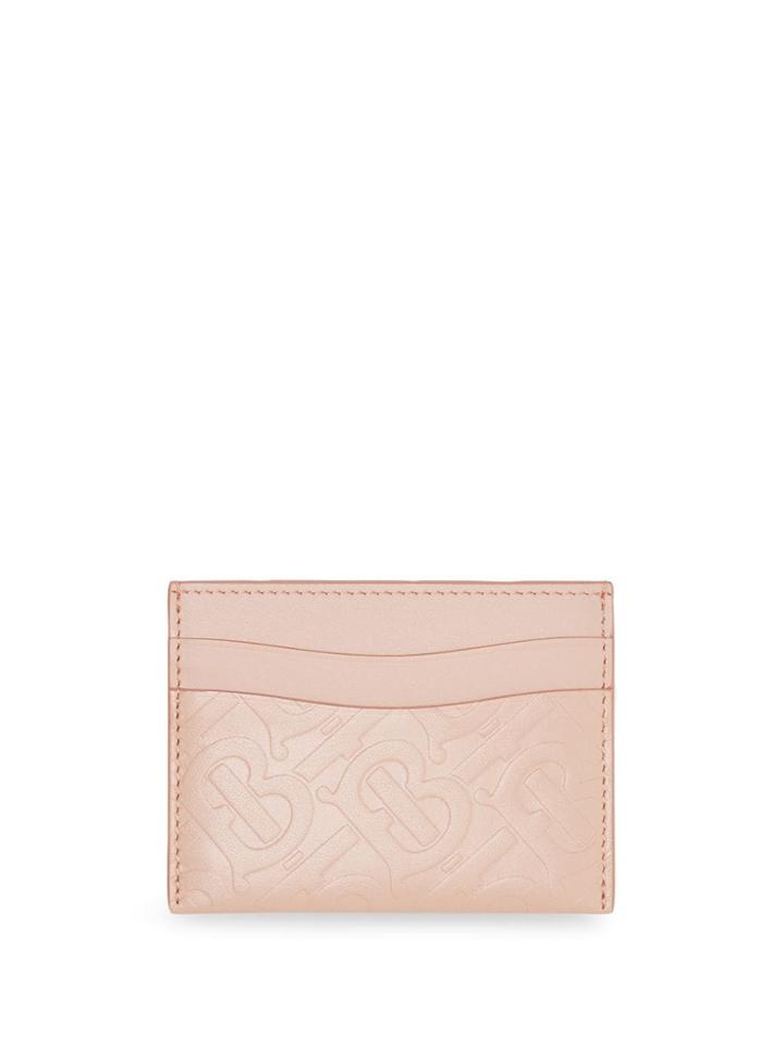 Burberry Monogram Leather Card Case - Pink