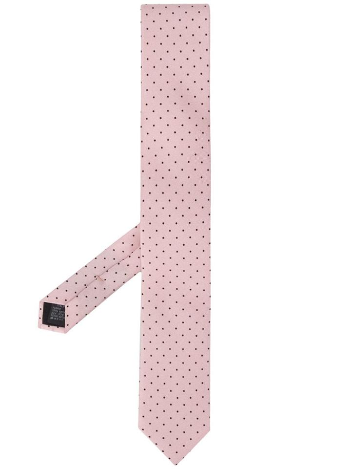 Dolce & Gabbana Polka Dot Print Tie - Pink